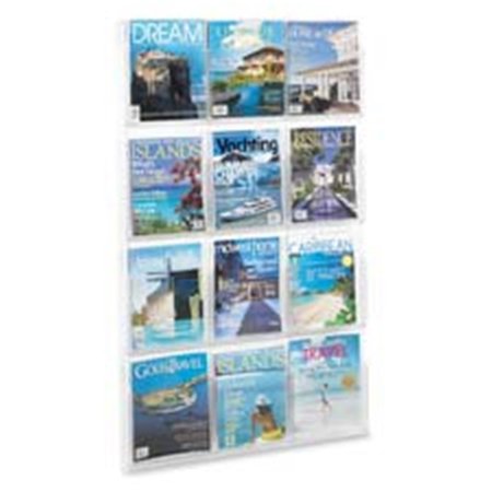 SAFCO Company Literature Rack- 12 Pockets Magazine- 30in.x2in.X49in.- Clear SA463627
